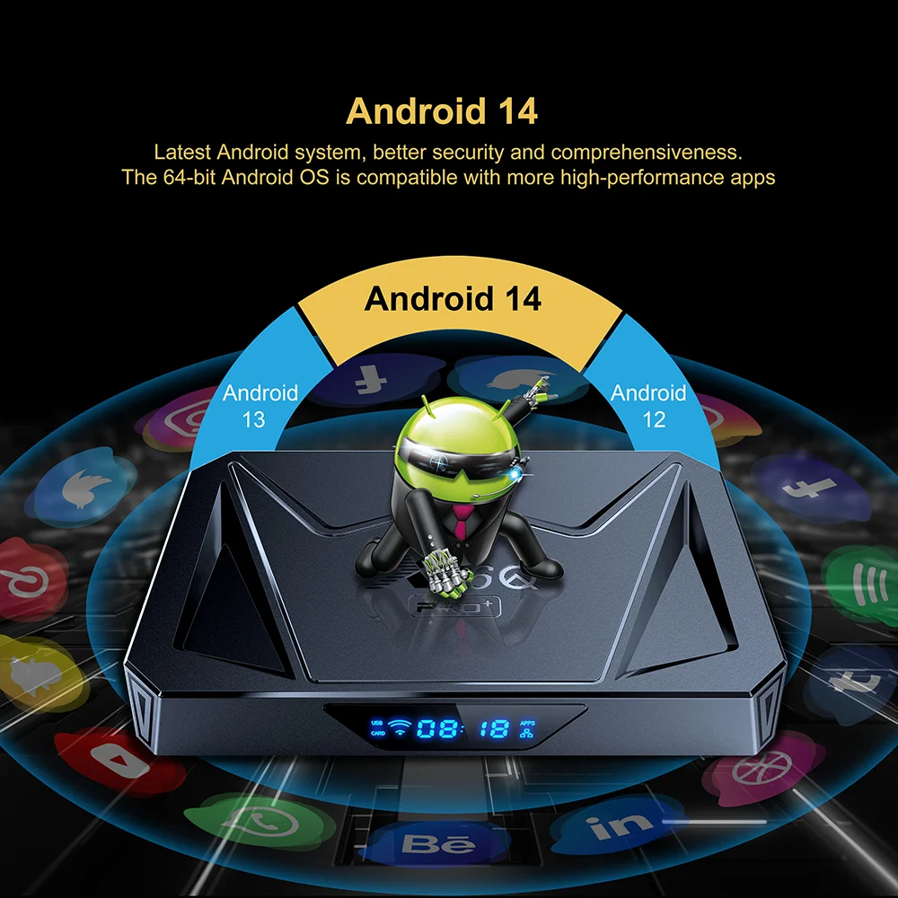 X96QPRO+Smart TV Box Android14 H728 Quad Core 2GB 16GB / 4GB 32GB BT5.X H.265 Wifi 6 Support 8K HD Media Player Set Top Box