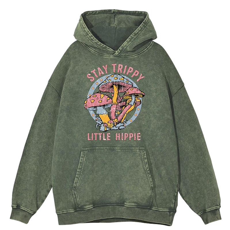 thumbnail image 1 of Sudadera con capucha estilo hippie para hombre, estilo retro, desgastado, lavado, estilo psicodélico, estilo hongo, holgada, de gran tamaño, para otoño, 100 % algodón, 1 of 4