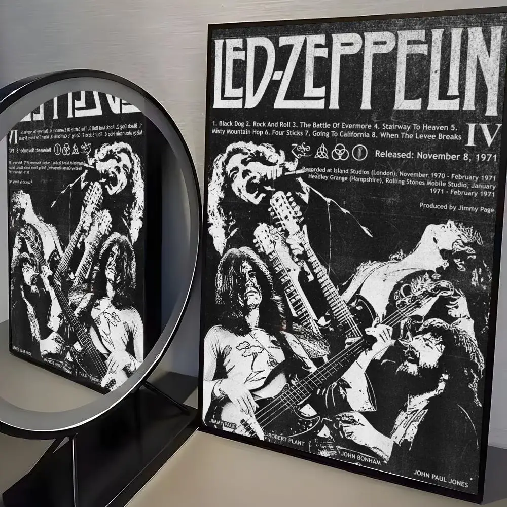 Band L-Led Cool-Z-ZeppelinS Poster für Zuhause, Wohnzimmer, Schlafzimmer, Bar, Flur, klebrige Wandkunst, Druck, wasserfest, ästhetisches Dekor – Detail 9