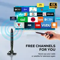 HD Digital TV Antenna Support 4K 1080p All TV on VHF UHF Local Channels with Signal Booster Amplifier+Strong Magnetic Base