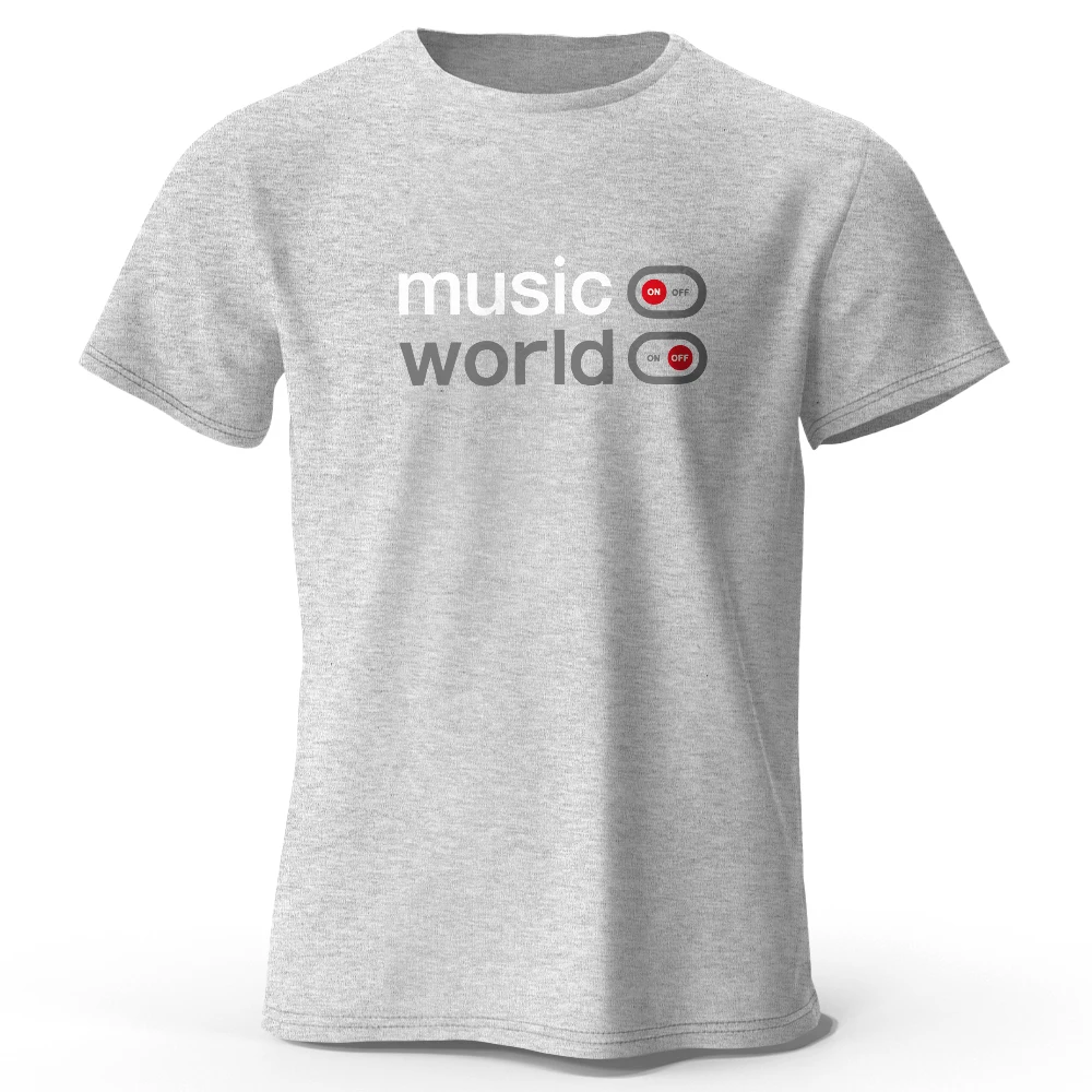 Men's Oversized Music World Graphic T-Shirt – 100% Cotton Summer Top