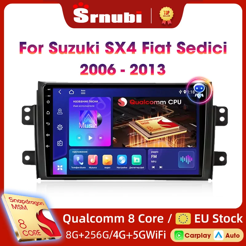 Srnubi 2 Din Carplay Android Autoradio für Suzuki SX4 2006–2014 für Fiat Sedici 189 2005–2014 Multimedia Player Navigation