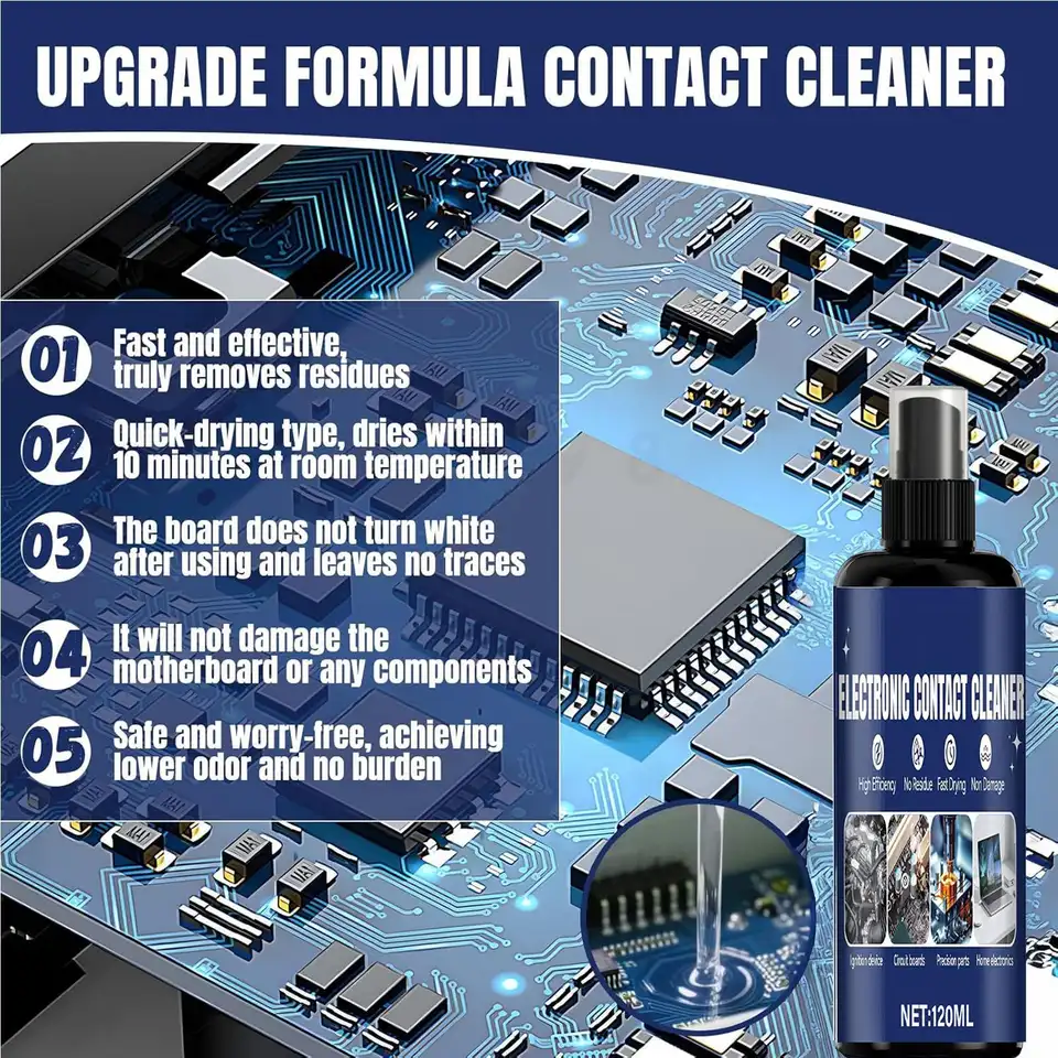 Contact Cleaner Electronics 120ml Circuit Board Dust Removal Agent Precision Electronic Cleaning Spray for Computer Office Home image 4