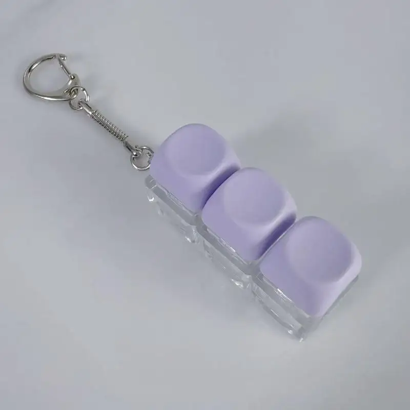 【AD】LED 버튼 키캡 키체인 마카롱 색상 4키 키보드 감압 장난감 DIY 키보드 키체인 장난감 스트레스 해소용