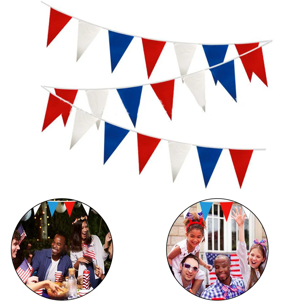 

50pcs/lot Bunting Flags Pennant France String Banner Buntings Festival Party Holiday White Blue Street Party Banner Decoration