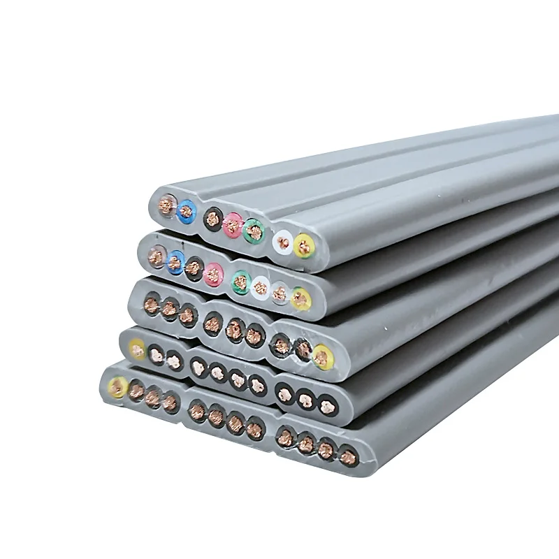 YFFB 플랫 Cable18 17 15Awg 0.75mm2-1.5mm2 2-20코어 유연한, 굽힘, 내유성 이동 크레인 리프트 텔레스코픽 도어 케이블