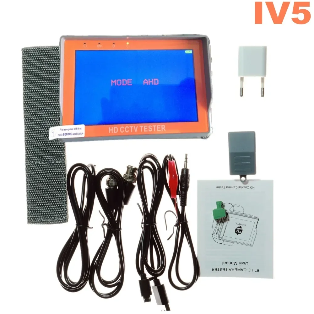 AHD Tester monitor TVI CVI CVBS 5 inch 8MP CCTV Camera portable CCTV tester Monitor Support UTP PTZ tester cameras IV5