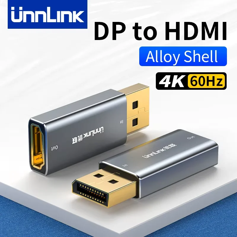 4K DisplayPort to HDMI adapter Unnlink DP male to female HDMI converter for graphics card PC laptop HD TV monitor projector