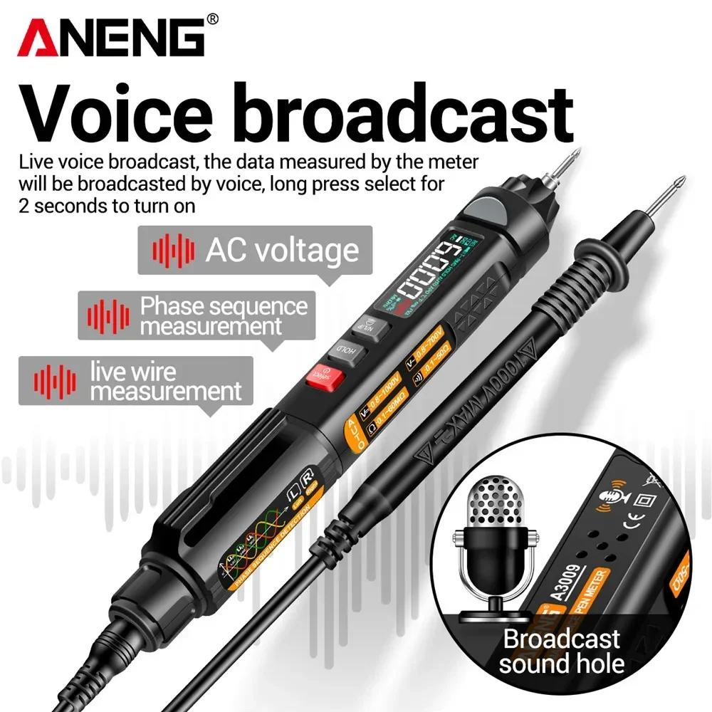 Digital multimeter for ANENG A3009 6000 Counts intelligent voice broadcast
