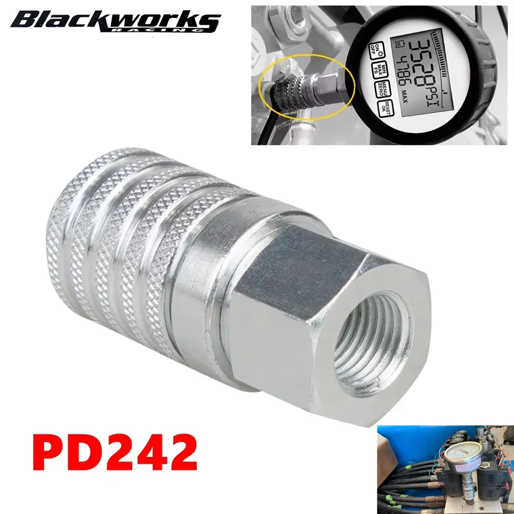 PD242 시리즈 PD 강철 테스트 포트 및 진단 장비 내부 스레드가 있는 퀵 커넥터 1/4" -18 NPTF 스레드 크기 2.12" 길이
