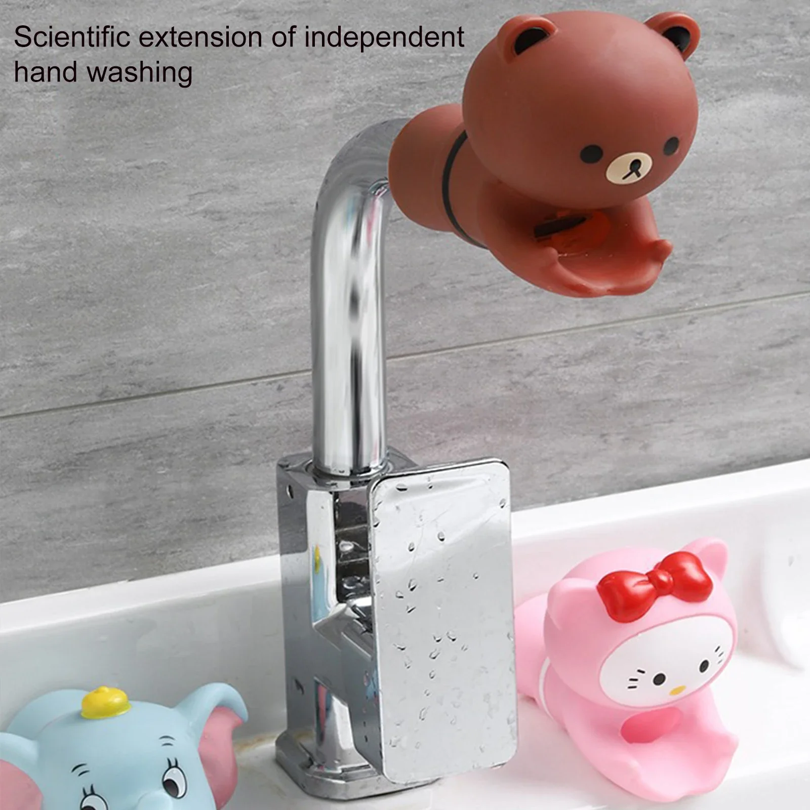 Cute Animal Faucet Extender Kids Children Help Washing Hands Sink Kids Bath Toys Water Tap Extender Splash-proof Spout Extension