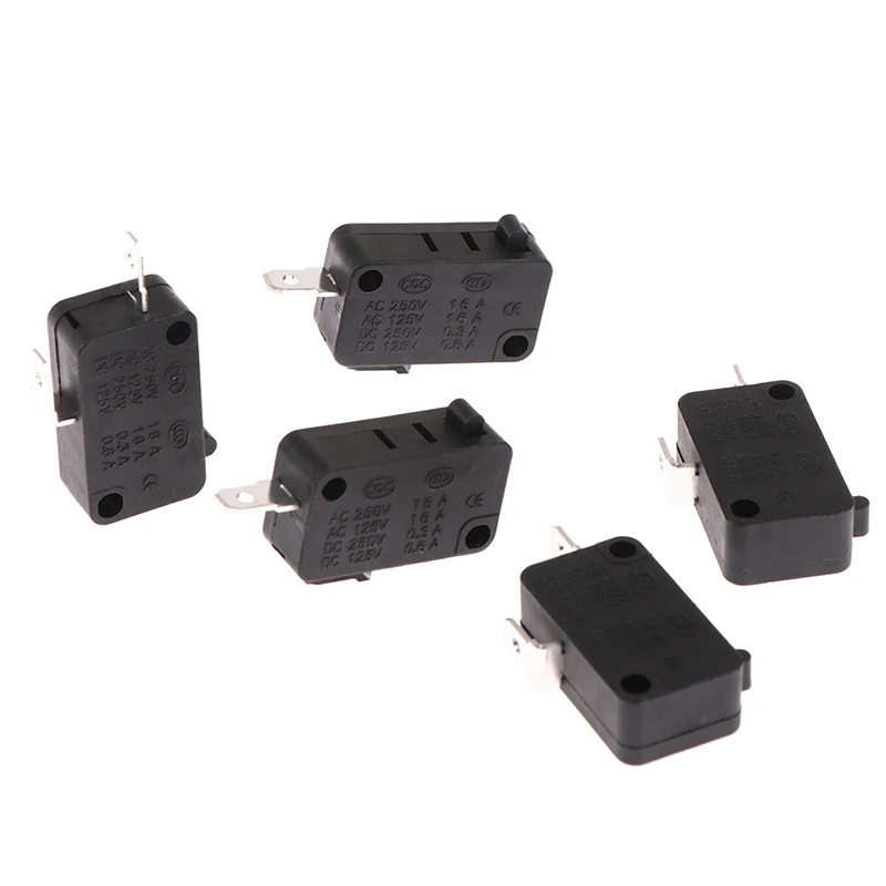 {PH}5PCS KW1-103 Microwave Oven Door Switch Fit For Microwave Washing Machine Rice Cooker 16A 250V 2 Pins.