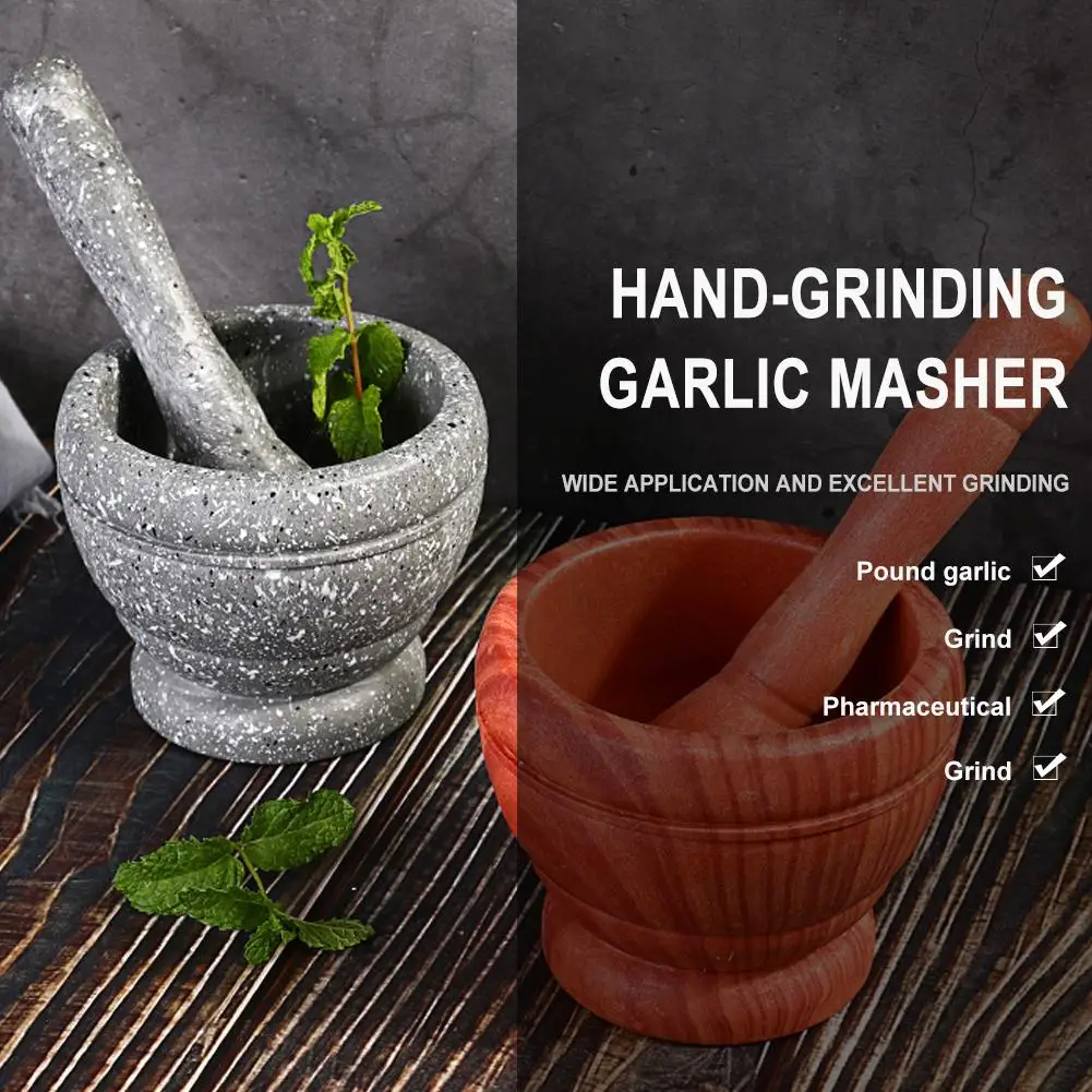 Mortar & Pestle Grinding Bowl Set, Garlic Masher Morter and Pestel Set  Small Mortar and Pestle Pestel & Mortar Kitchen Hand Manual Plastic Garlic