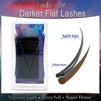 Lashonly Darker Flat Lashes False Pull-Out Box Mink Eyelash Extension Supplies Fake Individual Eyelashes Wholesale Nature Lash 1