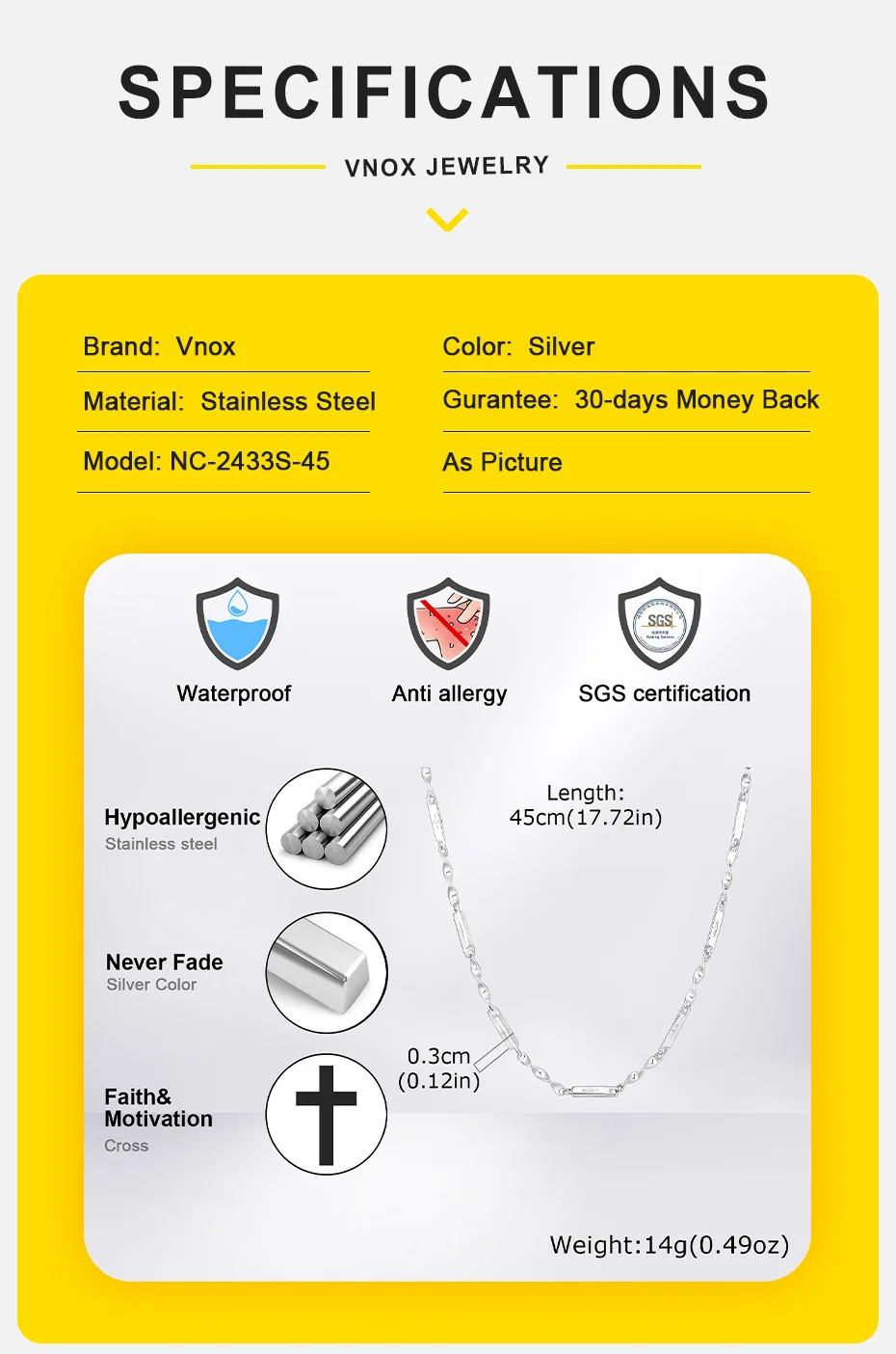 3 mm Mobius Bambus-Halskette für Männer und Jungen, Kreuzhohlrohr-Edelstahl-Kettenhalsband, kausaler Schmuck, Geschenk – Detail 5