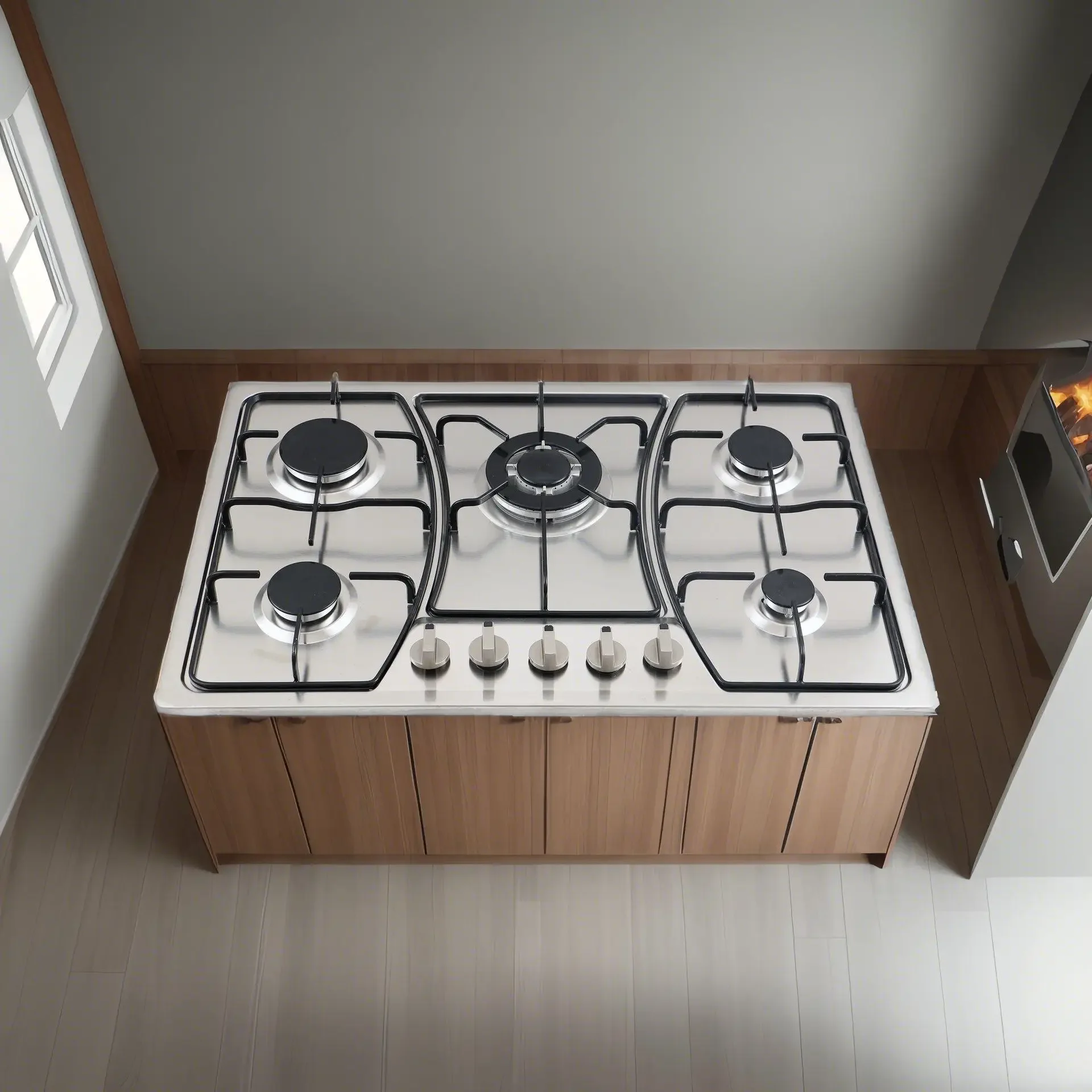 Gas Stove Cooktop High Quality LPG/NG Gas Cooktop Dual Fuel 5 Burners Gas Stove 6