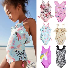 1-5Y Baby Girls Swimwear 2022 New Unicorn Girls Swimsuit One Piece Summer Swimsuit for Girl Toddler Kids Beachewear