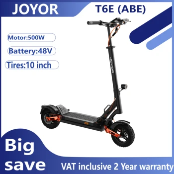 Monopattino Elettrico JOYOR T6E ABE per Adulti, Motore 500W, Batteria 48V18AH, E-Scooter da Montagna, Pneumatici Fuoristrada da 10'', Pieghevole
