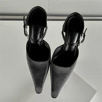 Eilyken New Design High Heels Woman Pumps  Buckle Strap Mules Slippers Sexy Pointed Toe Wedding Banquet Female Shoes - Image 3
