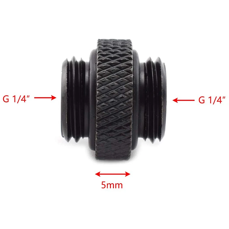 PC Water Cooling Connector 4-Pack G1/4 inch 5mm Male to Male Sealed O-Ring Extender Fitting