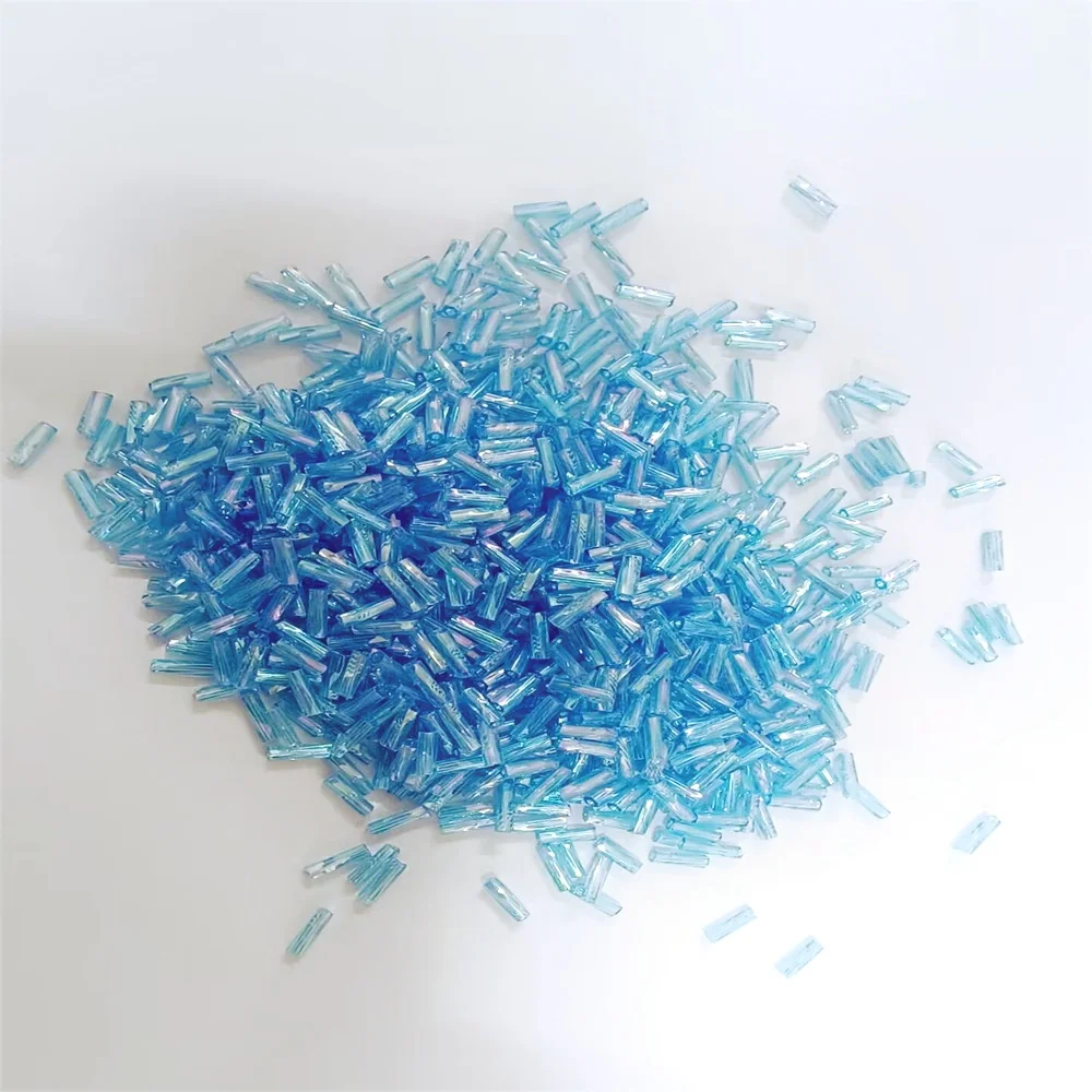 Vibrant Twisted Glass Bugle Beads for Jewelry and Garment Design (300 Pieces)