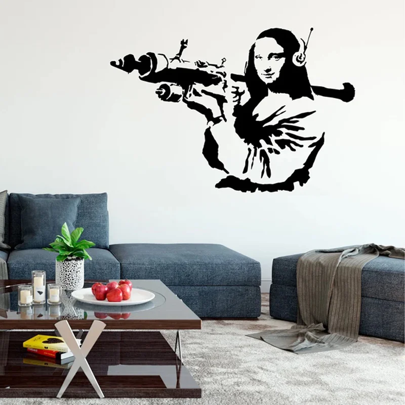 

Banksy Style Fun Mona Lisa Gothic Wall Sticker Vinyl Art Home Decor Living Room Bedroom Decoration Decals Removable Mural G114