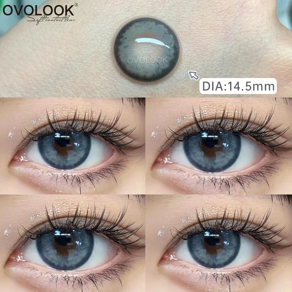 OVOLOOK1Pair2pcs10ColorsLensesMyopiaContactLensesforEyes