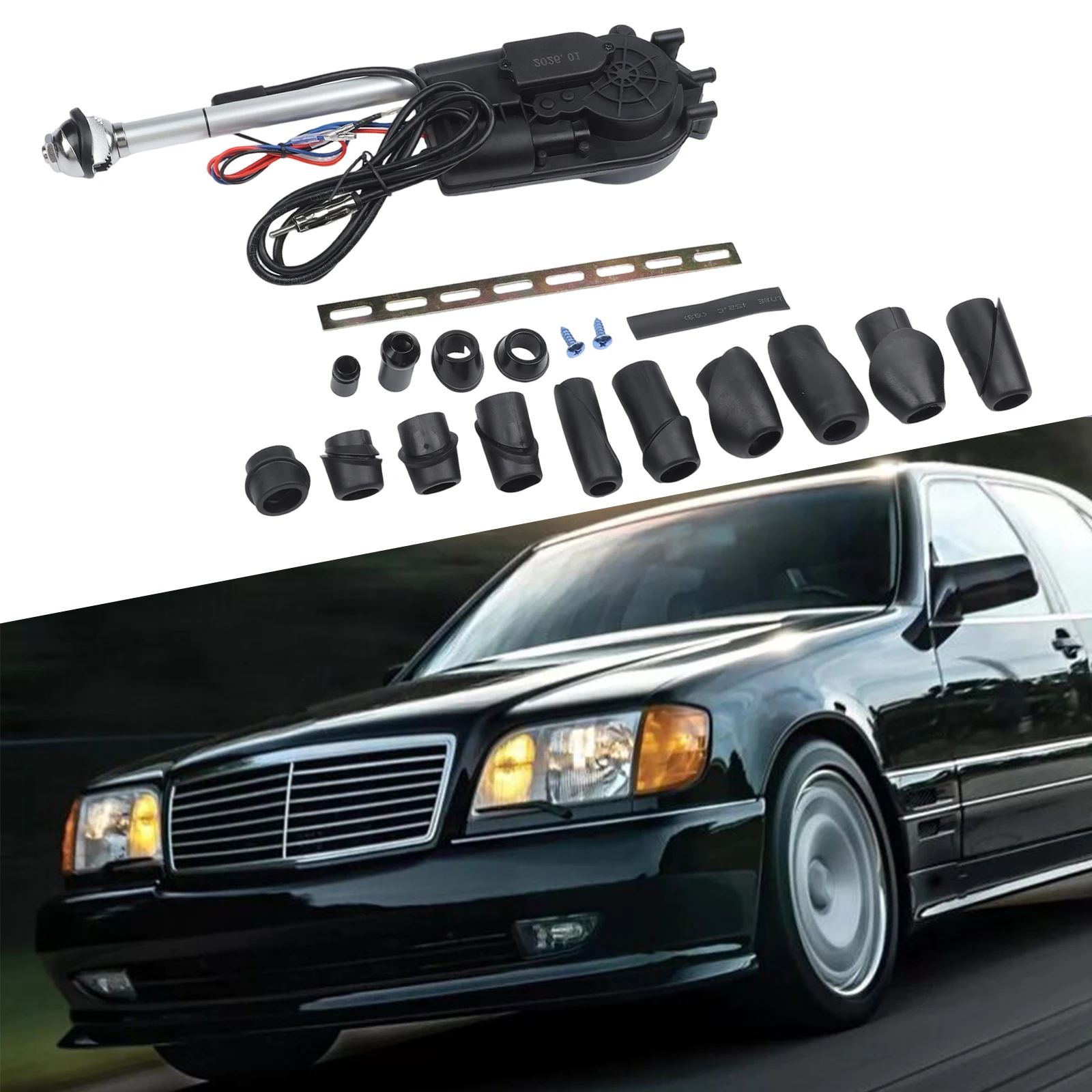 벤츠 W140 W126 W124 W201 자동차 오리지널 액세서리 용 메르세데스 용 자동차 자동 파워 안테나 교체 키트