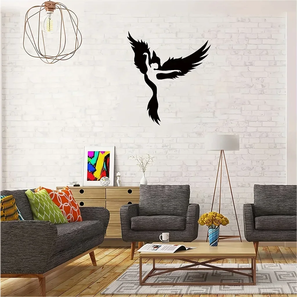 

CIFBUY Decoration Metal Phoenix home Decor Human Shaped Phoenix Wall Hanging Art Iron Wall Sculpture decor Phoenix Modern Wall