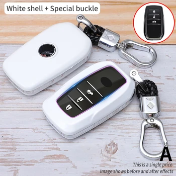 Custodia per chiave Auto a distanza in fibra di carbonio per Toyota CHR Prado Prius Camry Corolla RAV4 2018 2019 2020 2021 accessori Auto - Custodia per chiave Auto a distanza in fibra di carbonio per Toyota CHR Prado Prius
