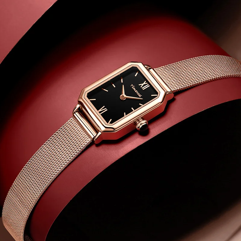 Top Brand Women Green Malachite Roma Vintage Ladies Wristwatches Drop shipping Stainless Steel Mesh Quartz Rose Gold Watches