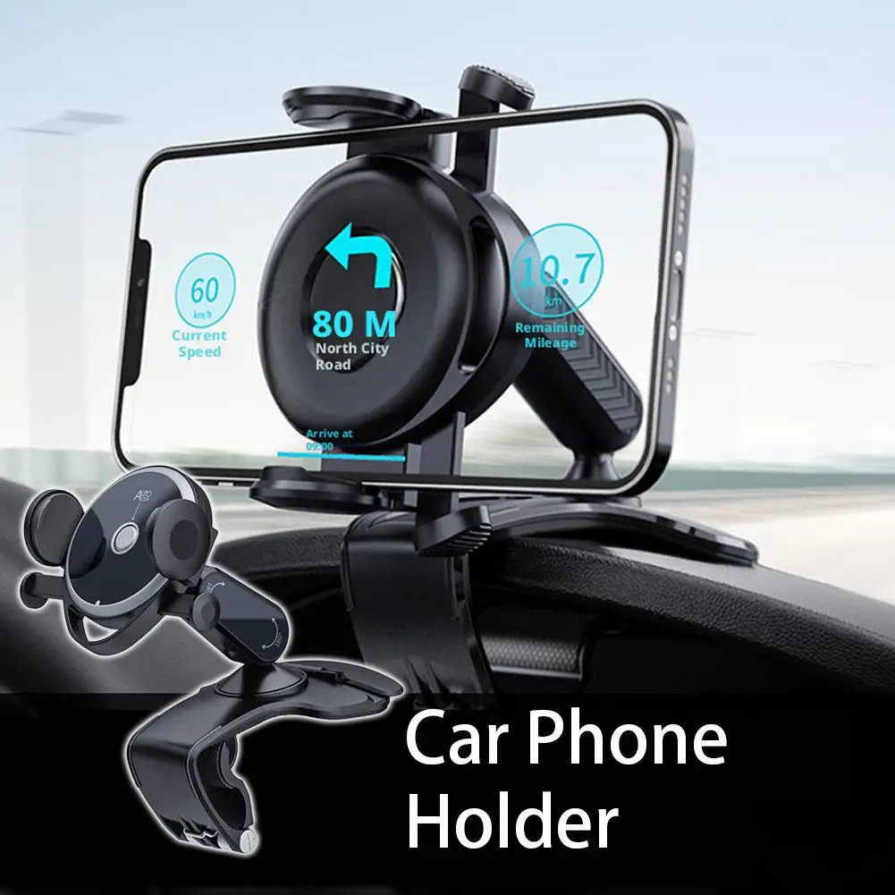 HUD-Style Dashboard Silicone Car Phone Holder with One-Touch Lock, Universal Fit