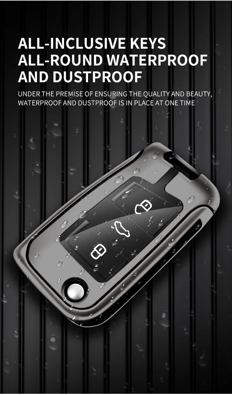 Custodia per chiave auto in pelle metallica Shell per VW Volkswagen Golf 7 MK7 Tiguan MK2 per Seat Ateca Leon FR 2 Ibiza per Skoda Octavia - S0c5bb50437474e2ca5a8c099a84ebb9eF