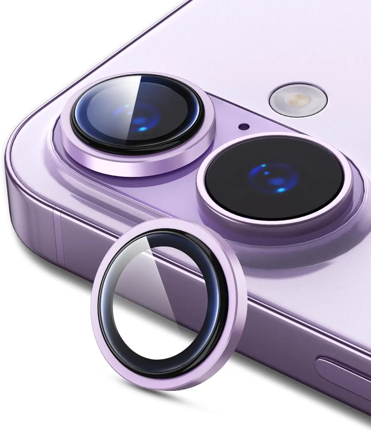 Premium Aluminum Alloy Camera Lens Protector with HD Tempered Glass Cover