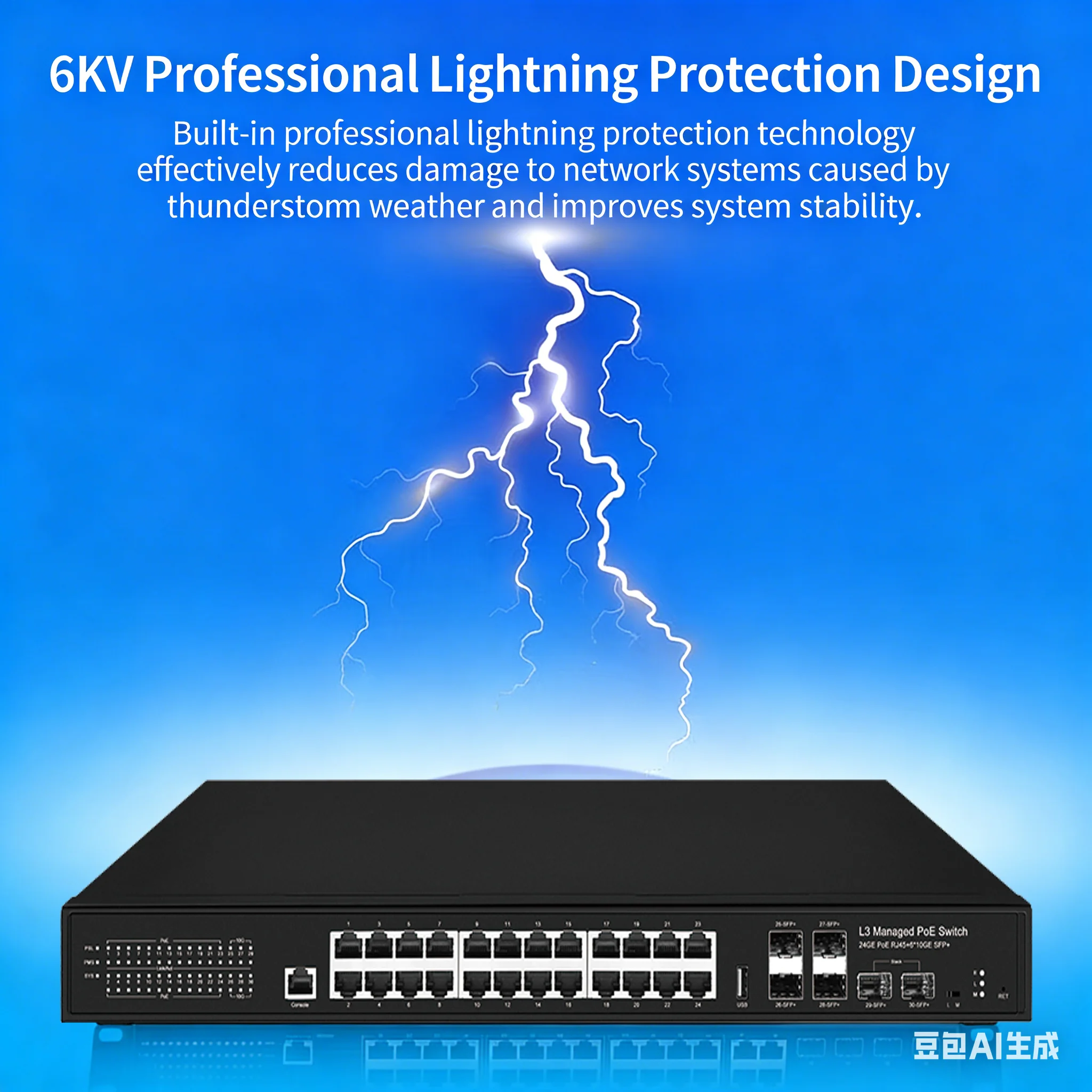 10G 업링크 2.5G 관리형 스위치, 24포트 웹/L3 관리형 스위치/PoE 스위치, QOS, VLAN, LACP, 로직얼 스태킹