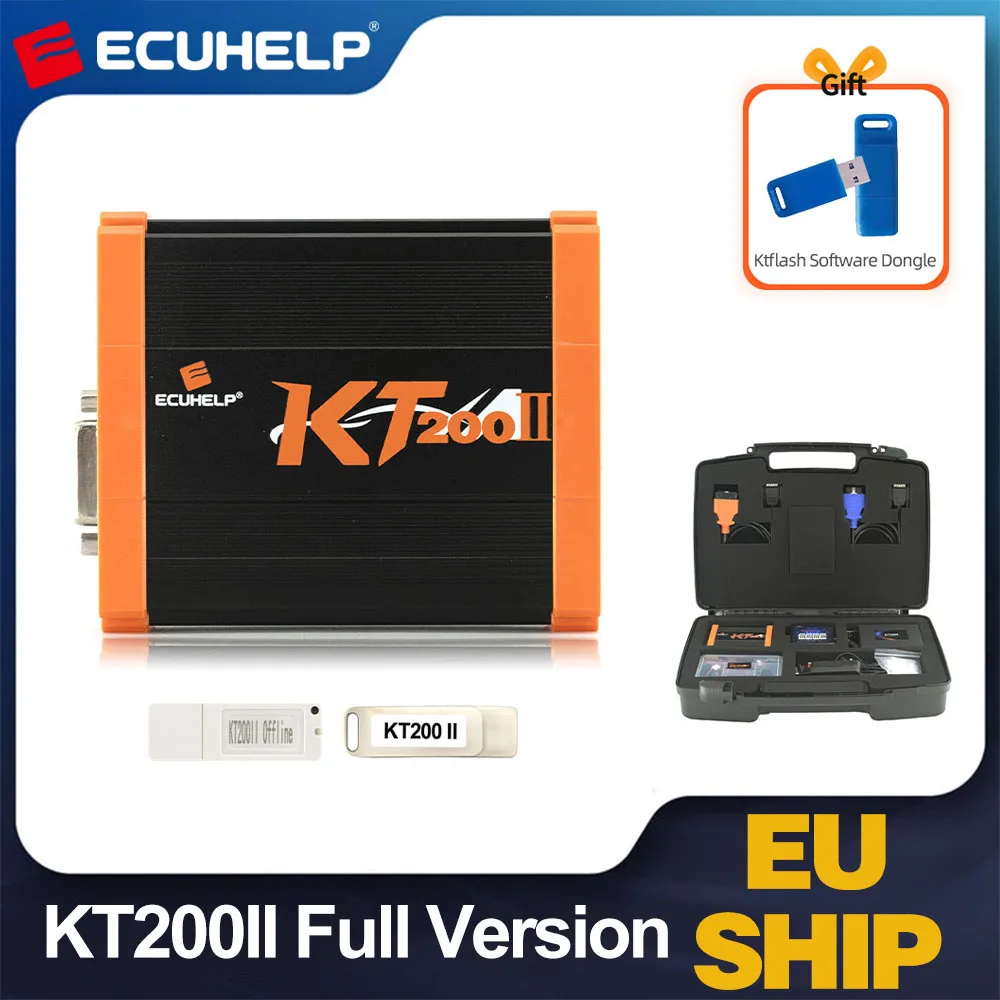 ECUHELP KT200II ECU 프로그래머, 오프라인 워크스테이션 지지대, 풀 마스터, OBD, BOOT, BDM, JTAG, 무료 ktflash 제공, EU 배송