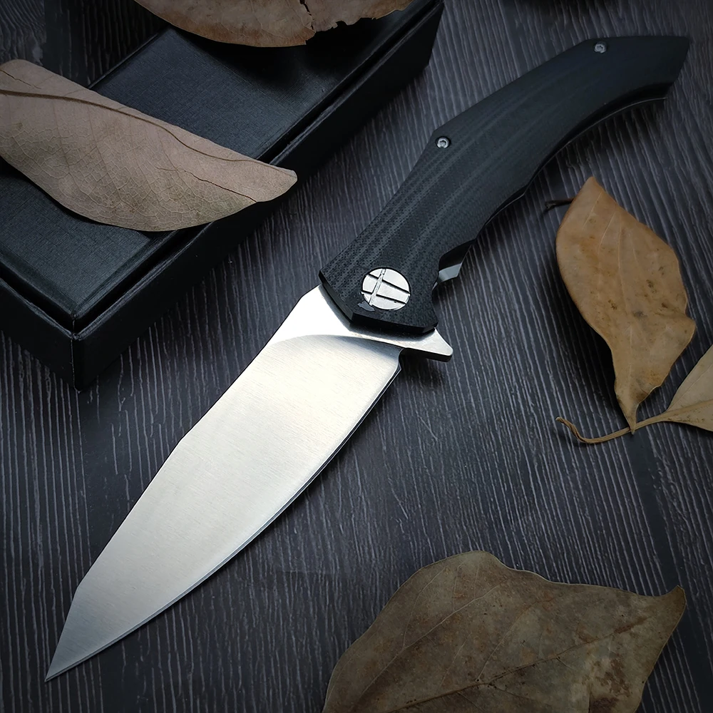 

D2 Hunting Folding Blade Knife Pocket Tactical Flipper Stainless Steel Self Defense Tool Survival 420+G10 Handle