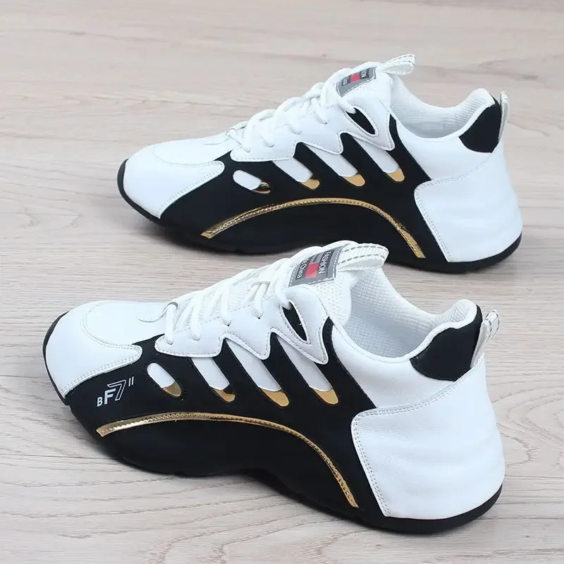 Women's Breathable Leather Fashion Trainers Comfortable Running_voghion.com