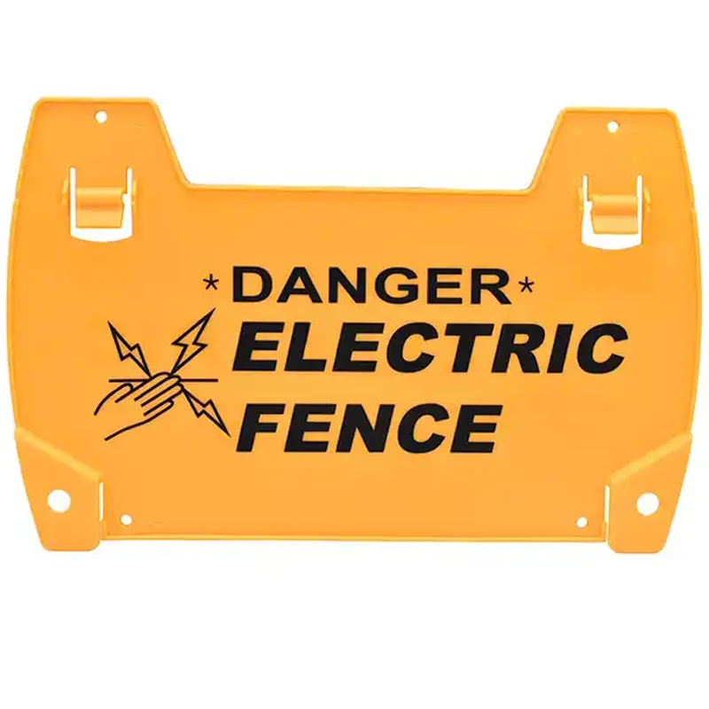 Electric Fence Warning Sign for Farm Garden Livestock Chick Dog Sheep Animals Fencing Plastic Danger Warning Board Sheet Orrange