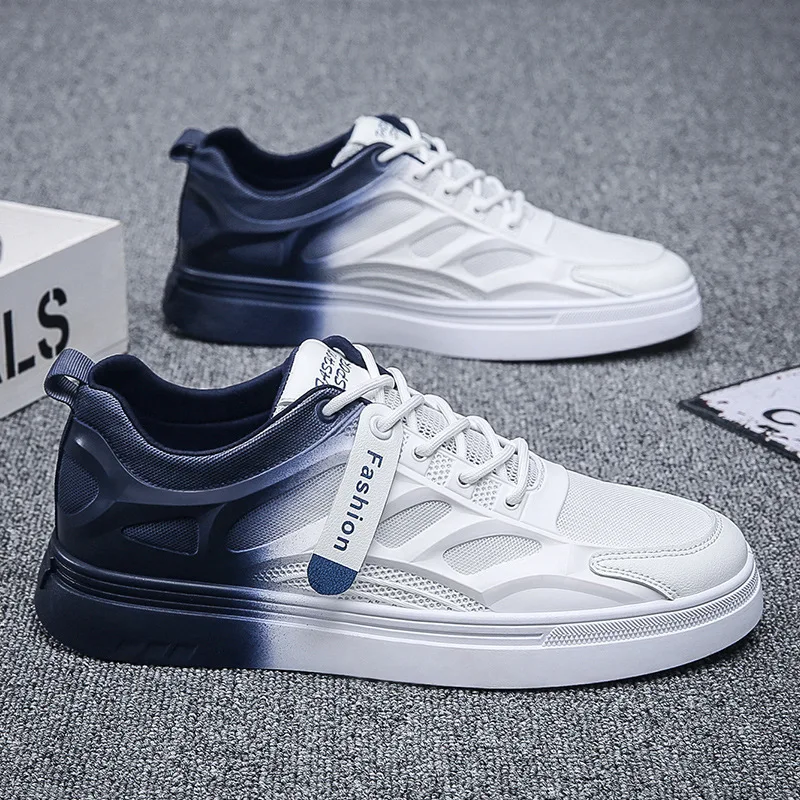 

Men's Sports Shoes Breathable Mesh Casual Lace-up Shoes Two-color New 2023 Skateboard Shoes Men's Vulcanized Shoes Zapatillas