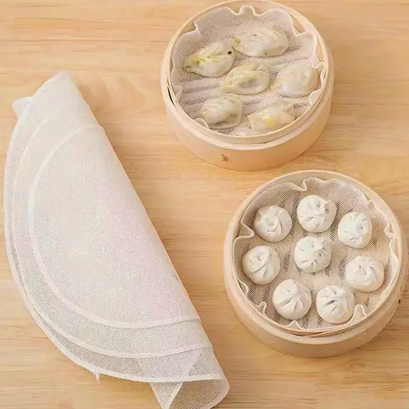 5Pcs 28CM Pure Cotton Steamer Cloth Household Drawer Cloth Steamed Rice And Bun Mat Round Cotton Gauze Kitchen steamer cloth