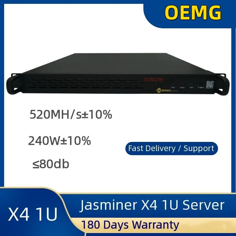 

Used Jasminer X4 Miner 1U Server Architecture 520MH/s Hashrate 240WETC/ZIL Miner