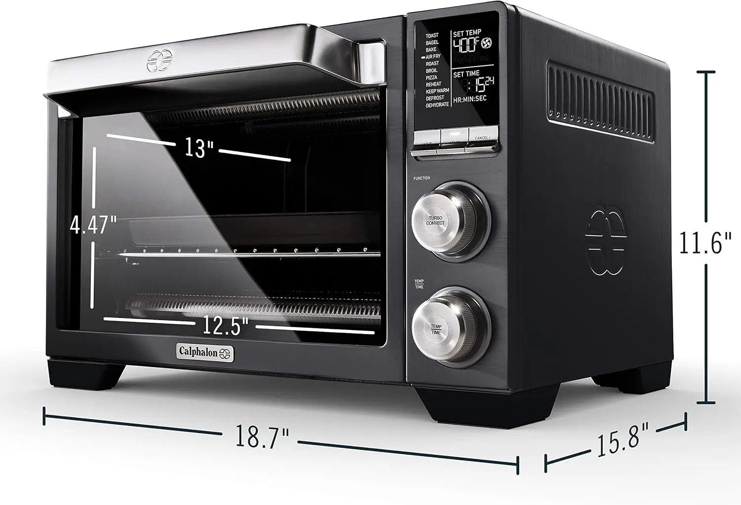Air Fryer Oven, 11-in-1 Toaster Oven Air Fryer Combo, 26.4 QT/25 L, Fits 12" Pizza, Stainless Steel 5