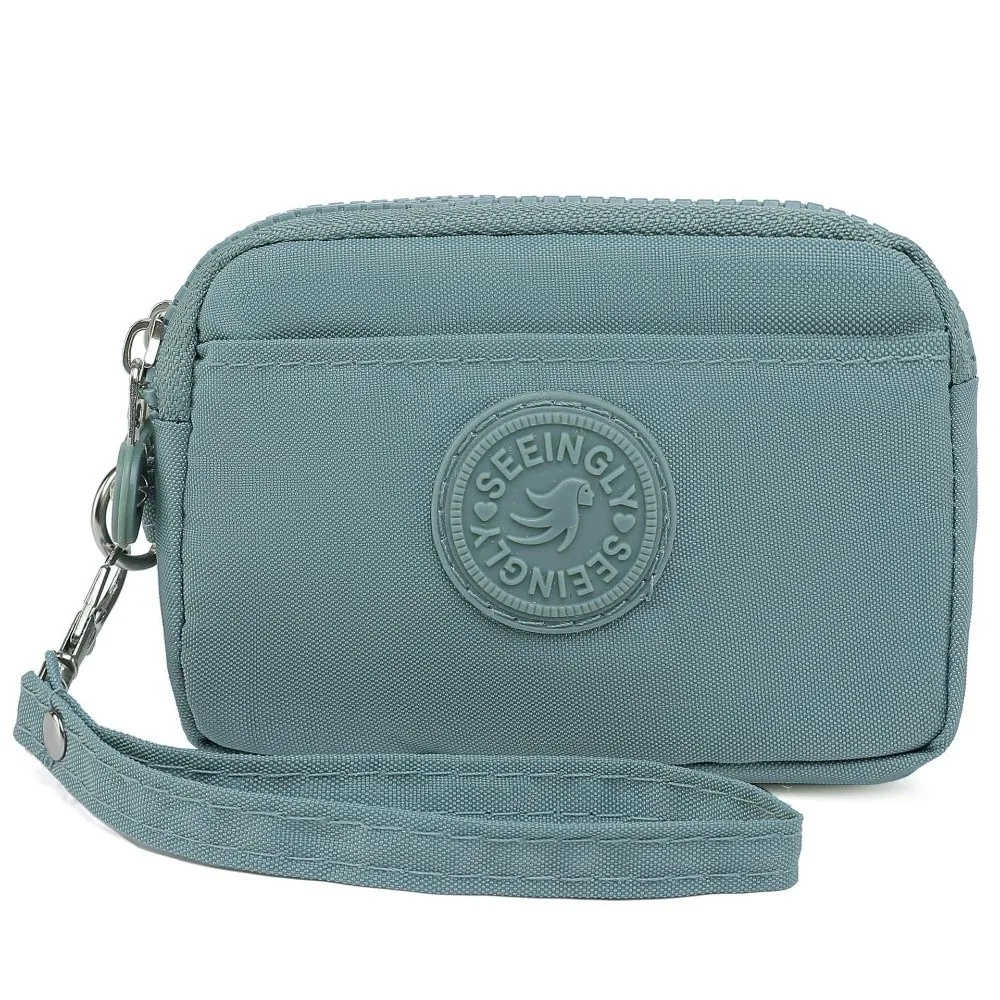 Elegant Women's Nylon Wallet with Lanyard - Double Layer, Waterproof Clutch