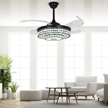 42 Inch Fan Pendant Light Black - Three Color Variable Frequency Band Bluetooth With Remote Control - Us Standard 2