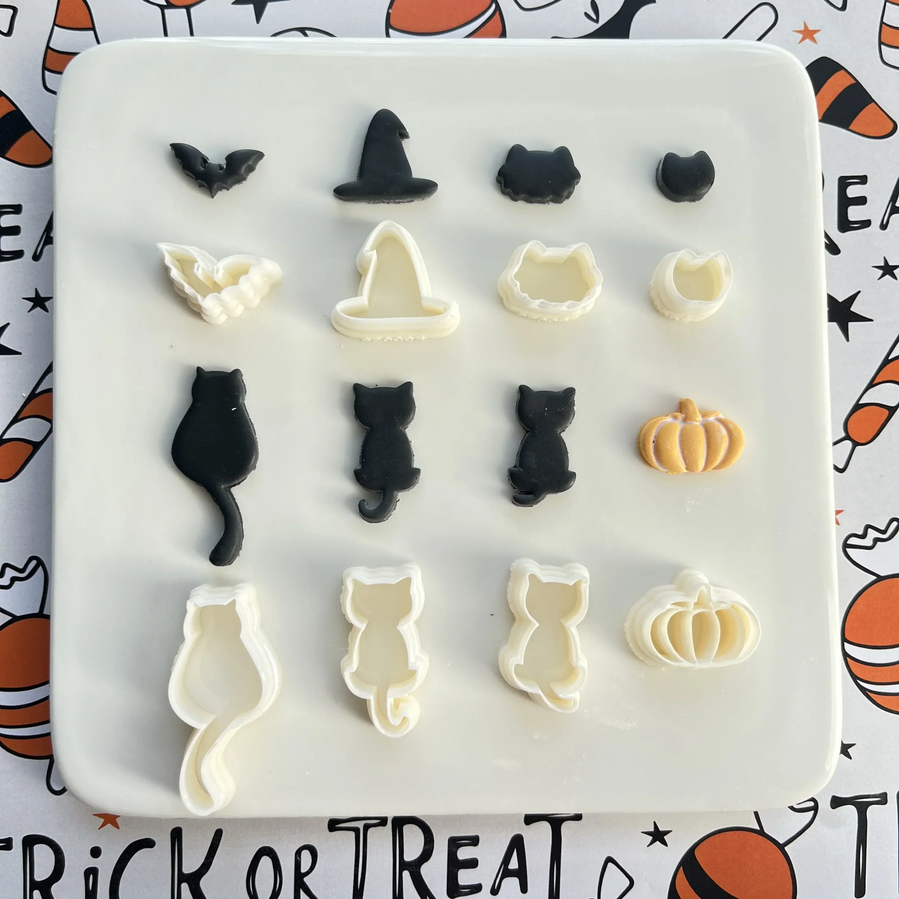 Halloween Series Mini Polymer Clay Cutter Cat/Hat/Pumpkin/Ghost Shaped Clay Cutting Molds For DIY Earring Jewelry Hand Tools clay cutters clay tools pottery tools clay accessory