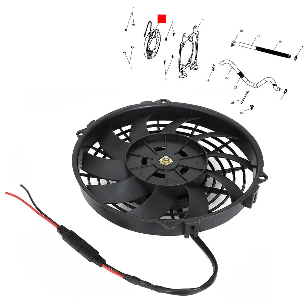 Radiatore 12V Ventola Di Raffreddamento Motore Radiatore Olio Radiatore Per Polaris Scrambler 500 4X4 2001-2003 ,Oem 2410123