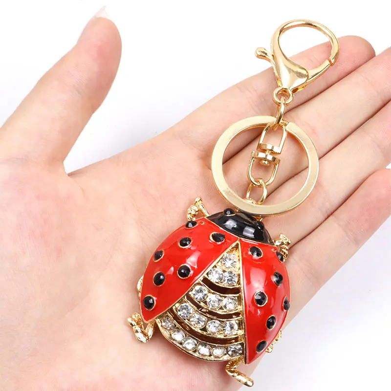 Keychain Keyring Charm Pendant, Ladybug Car Key Chains Cute Purse Charm  Metal Bling Key Ring for Women Girls