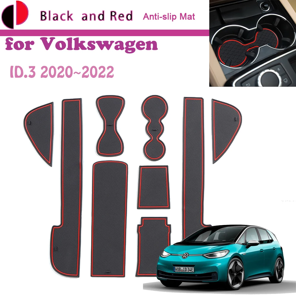 

Резиновый коврик, дверной паз для Volkswagen VW ID.3 2020 ~ 2022 2021, подушка на чашку, подставка под ворота, подставка для хранения, пыленепроницаемый стикер, аксессуары