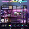 Loft Bed Twin Size with L Shaped Desk and Storage, Charging Station 5 Drawer 2 Pegboards Clothes Rack, Metal Bunk Loft Bed Frame 6